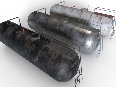 Tangki Penyimpanan Industri Lama Model 3D