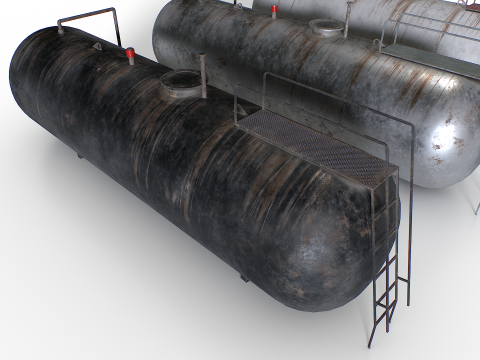 Old Industrial Storage Tanks 3D Model