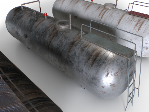 Old Industrial Storage Tanks 3D Model