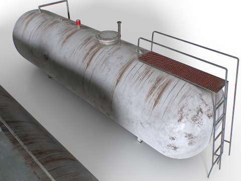 Old Industrial Storage Tanks 3D Model