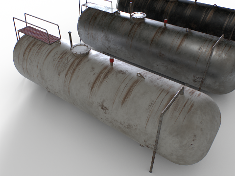 Old Industrial Storage Tanks 3D Model
