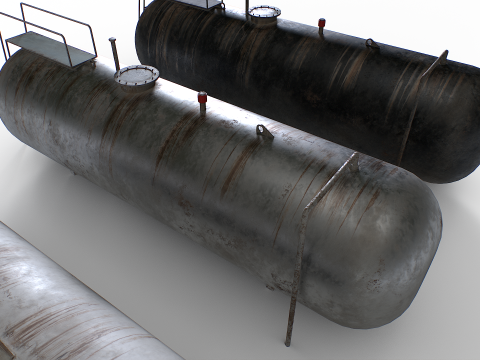 Old Industrial Storage Tanks 3D Model
