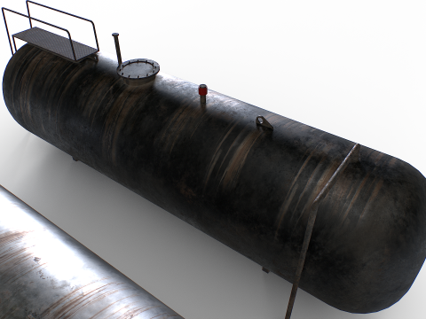 Old Industrial Storage Tanks 3D Model