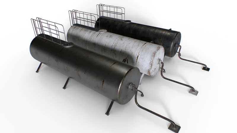 Old industrial metal tank 3D Model .c4d .max .obj .3ds .fbx .stl .blend 