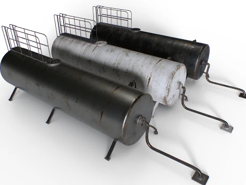 Vecchio serbatoio metallico industriale Modello 3D