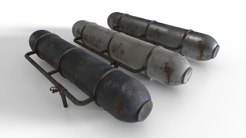 Old and rusty Metal tank 3D Model .c4d .max .obj .3ds .fbx .stl .blend 