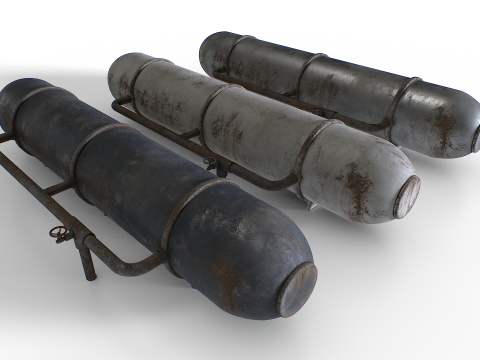 古くて錆びた金属タンク 3Dモデル