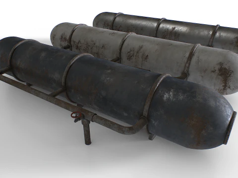 Old and rusty Metal tank 3D Model