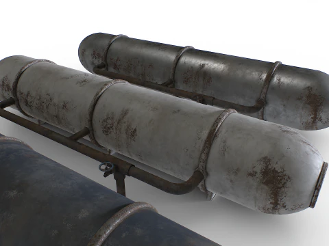 Old and rusty Metal tank 3D Model