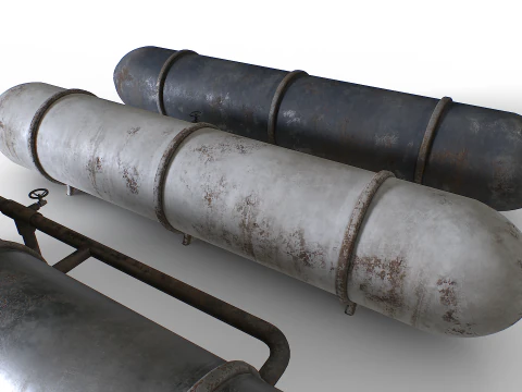 Old and rusty Metal tank 3D Model