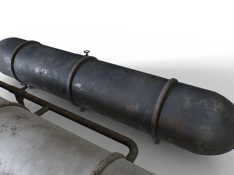 Old and rusty Metal tank 3D Model