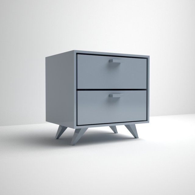 bedroom nightstand table blue plastic 3D Модель .c4d .max .obj .3ds .fbx .stl .blend 