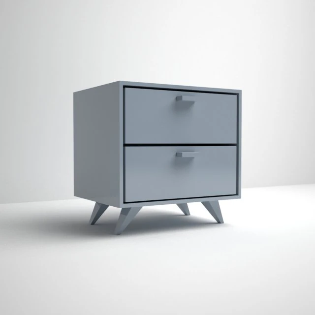 bedroom nightstand table blue plastic 3D Model .c4d .max .obj .3ds .fbx .stl .blend 