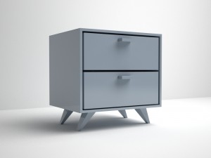 bedroom nightstand table blue plastic 3D Model