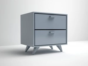 침실 스탠드 테이블 파란색 플라스틱 3D 모델