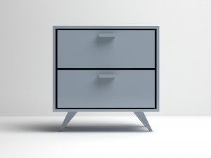bedroom nightstand table blue plastic 3D Модель