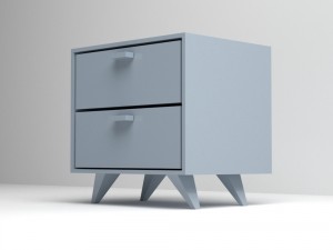 bedroom nightstand table blue plastic 3D Модель