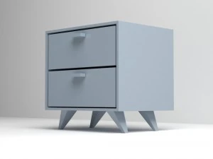 bedroom nightstand table blue plastic 3D Model