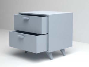 bedroom nightstand table blue plastic 3D Модель