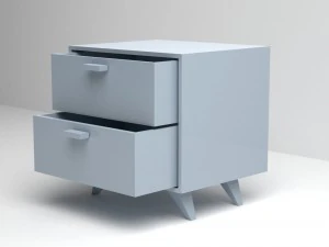 bedroom nightstand table blue plastic 3D Model