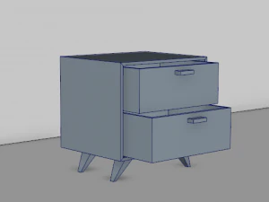bedroom nightstand table blue plastic 3D Model