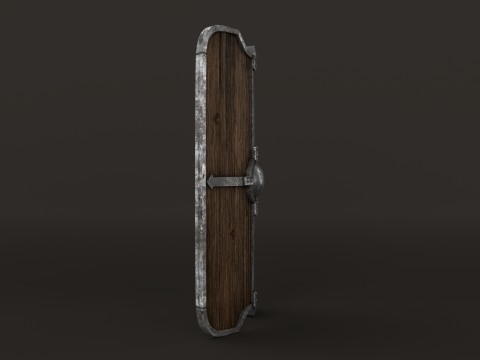 Wooden Shield Low-poly Model 3D