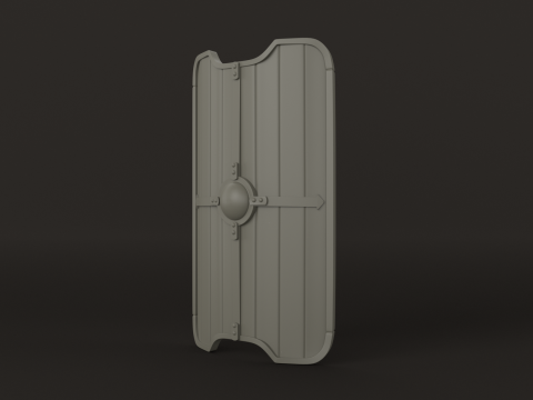 Wooden Shield Low-poly Model 3D