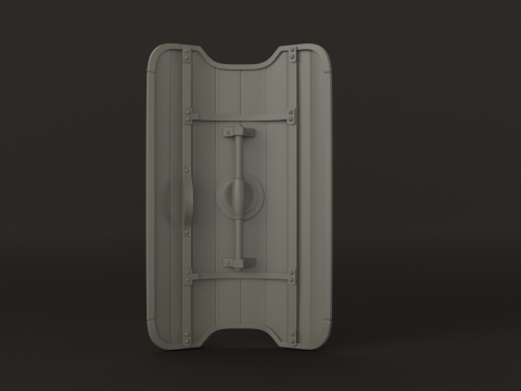 Wooden Shield Low-poly Model 3D