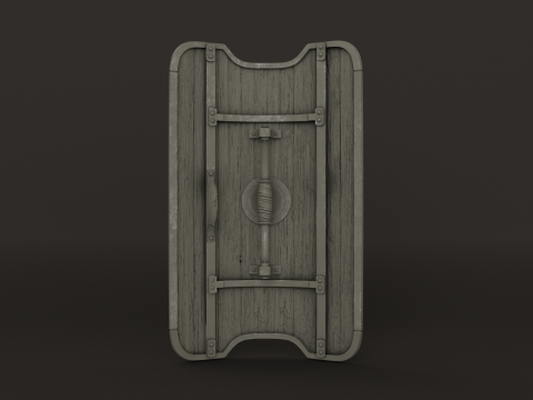 Wooden Shield Low-poly Model 3D