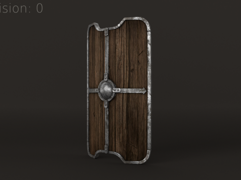 Wooden Shield Low-poly Model 3D