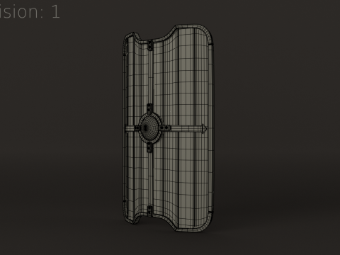 Wooden Shield Low-poly Model 3D