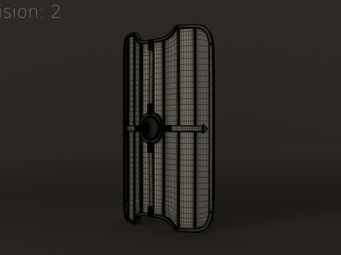 Wooden Shield Low-poly Model 3D