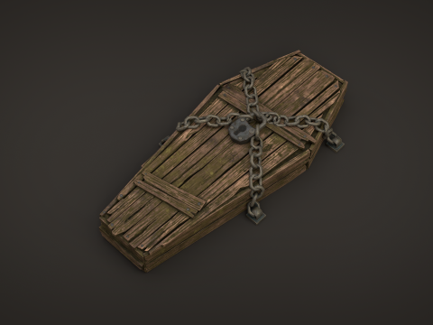 Chained Coffin Low-poly 3D Модель