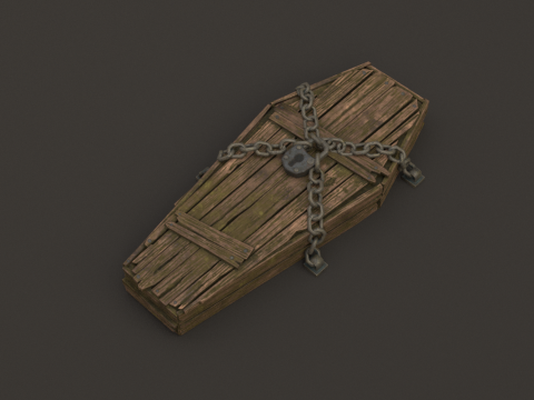 Chained Coffin Low-poly 3D Модель