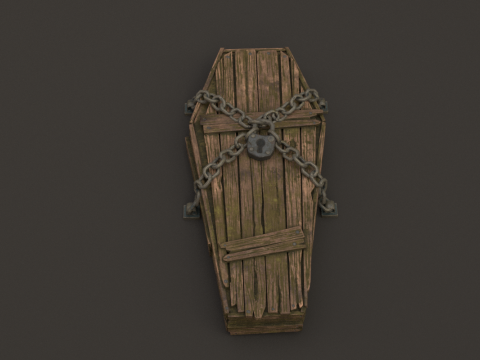 Chained Coffin Low-poly 3D Модель