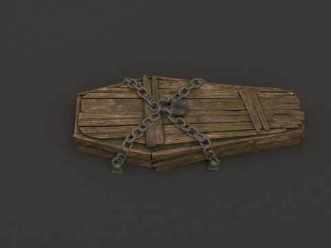 Chained Coffin Low-poly 3D Модель