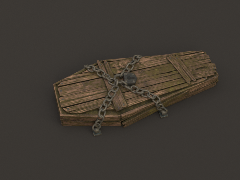 Chained Coffin Low-poly 3D Модель