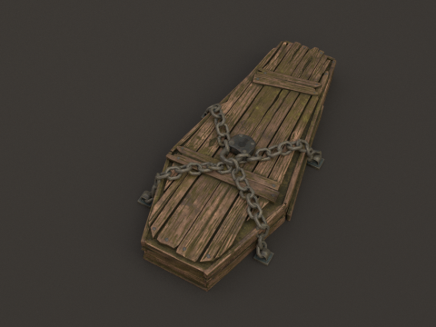 Chained Coffin Low-poly 3D Модель