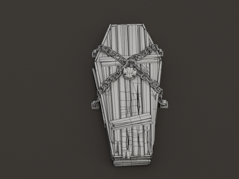 Chained Coffin Low-poly 3D Модель