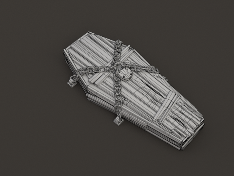 Chained Coffin Low-poly 3D Модель