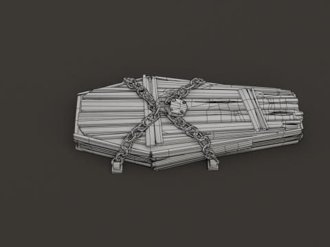 Chained Coffin Low-poly 3D Модель