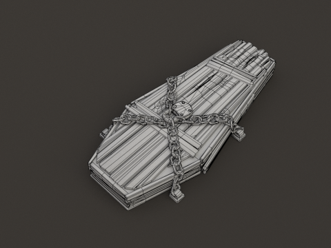 Chained Coffin Low-poly 3D Модель