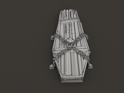 Chained Coffin Low-poly 3D Модель