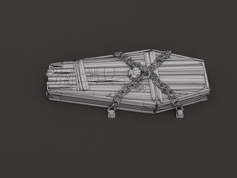 Chained Coffin Low-poly 3D Модель