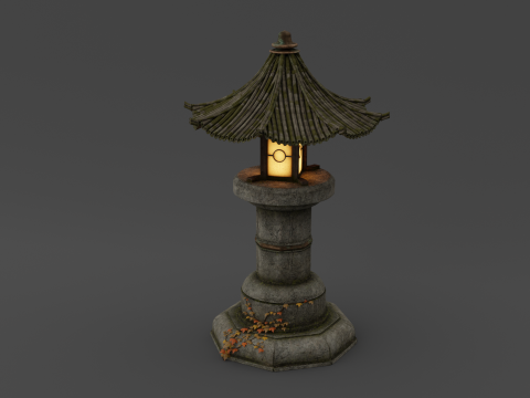 Asian Fantasy Garden Lamp 3D Model