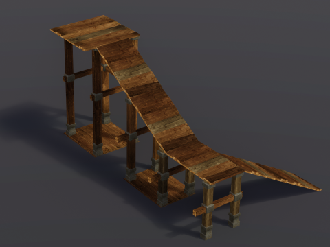 Wooden Access Ramp 3D 모델