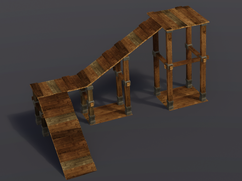 Wooden Access Ramp 3D 모델