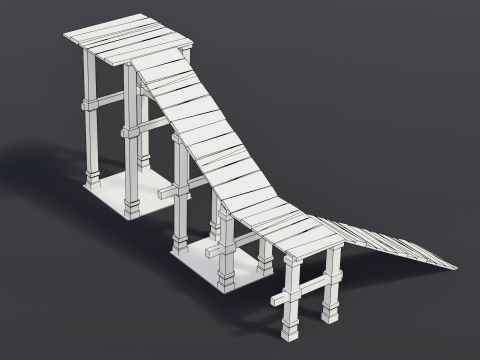 Wooden Access Ramp 3D 모델