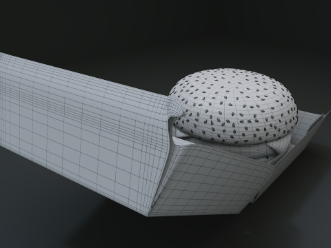 3D Cheeseburger with package model 3D Model