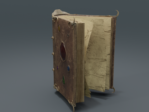 Book of Alchemy Low-poly Modèle 3D